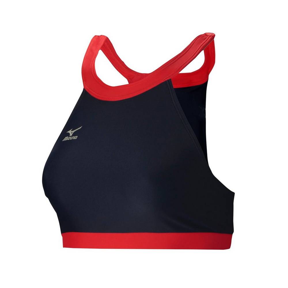 Sujetador Deportivo Mizuno Odyssey Altas Neck Mujer Azul Marino/Rojas Outlet MWFK-29738